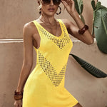 European And American V-neck Beach Knitting Bikini Swimsuit