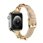 Women Leather and Stainless Steel Watch Strap for Apple  iwatch - EX-STOCK CANADA