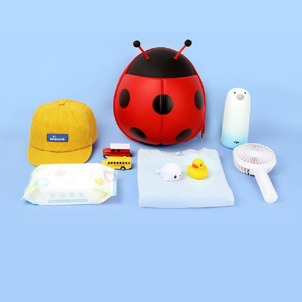 Cute Ladybug Kids Backpack – Cartoon Schoolbag for Children (Green, Orange, Red, Yellow)