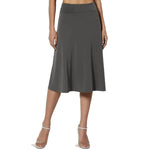 Women's casual High Waist flared Midi Skirt - EX-STOCK CANADA