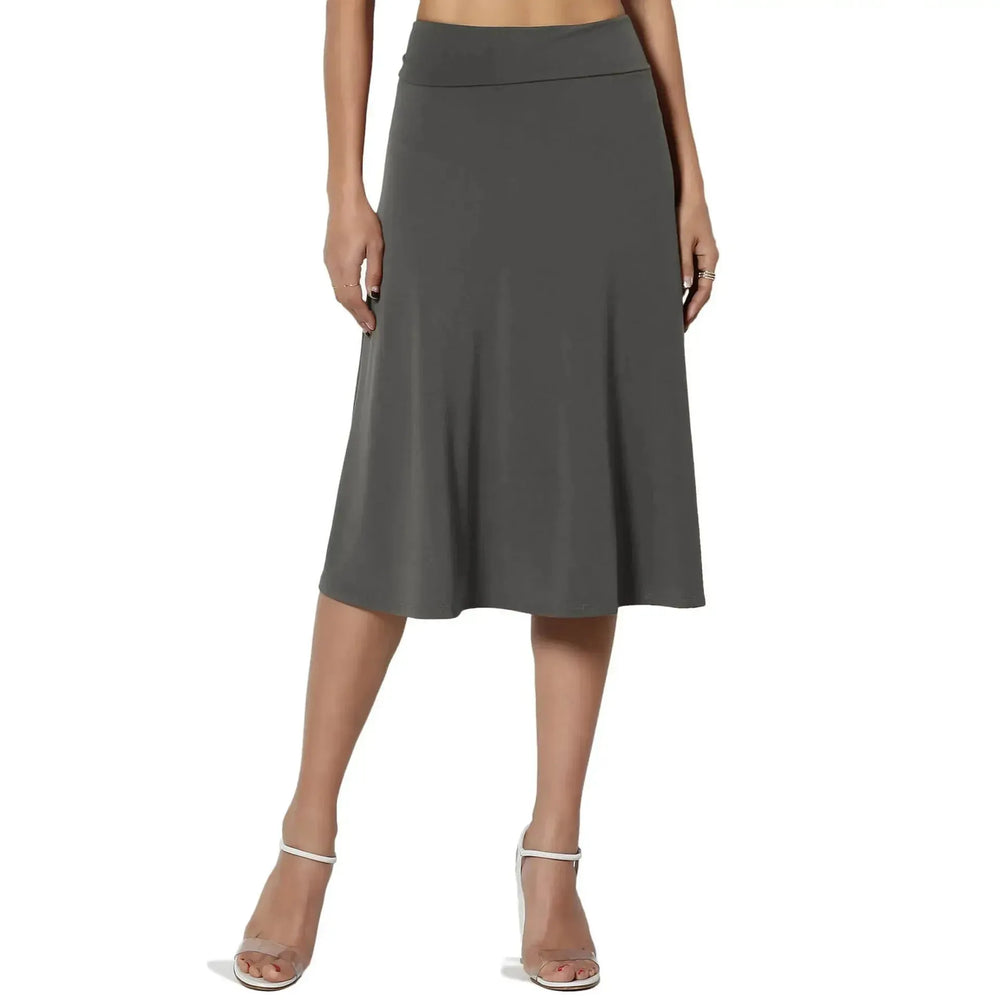 Women's casual High Waist flared Midi Skirt - EX-STOCK CANADA