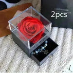 Eternal Flower Rose Jewelry Box for Birthday Presents Valentines Day Wedding Gift Box - EX-STOCK CANADA
