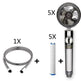 Propeller Driven Shower Head With Stop Button And Cotton Filter Turbocharged High Pressure Handheld Shower Nozzle - EX-STOCK CANADA