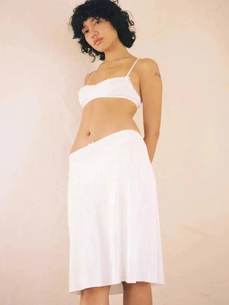 Casual Low Waist cotton Midi sheath skirt - EX-STOCK CANADA