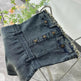 Design Waist-tight Tube Top Raw Edge Denim jeans mini club Dress - EX-STOCK CANADA