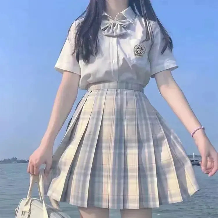 Student Jk Plaid Skirt Preppy Style Mini Pleated  Kilt Skirt - EX-STOCK CANADA