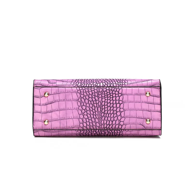 Crocodile Pattern New Fashion 3 in 1 cooperate Work leather Handbag - EX-STOCK CANADA