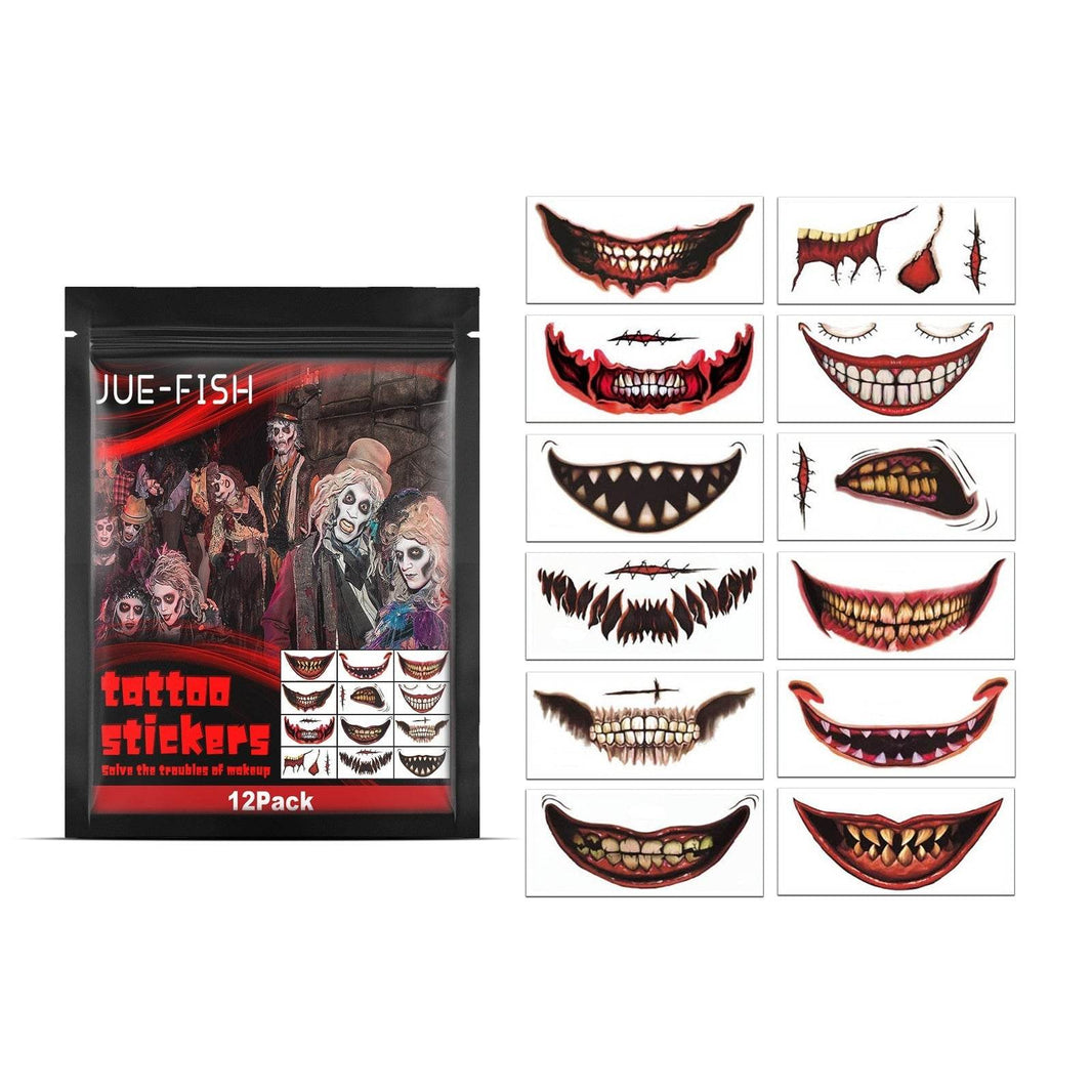 Halloween Horror Party Party Makeup Decoration Mouth Tattoo Stickers EX-STOCK
