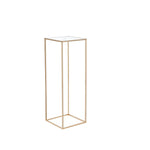 10PCS 31.5inch High Wedding Flower Stand, With Acrylic Laminate,Metal Vase Column Geometric Centerpiece Stands, Gold Rectangular Floral Display Rack For Events Reception, Party Decoration EX-STOCK