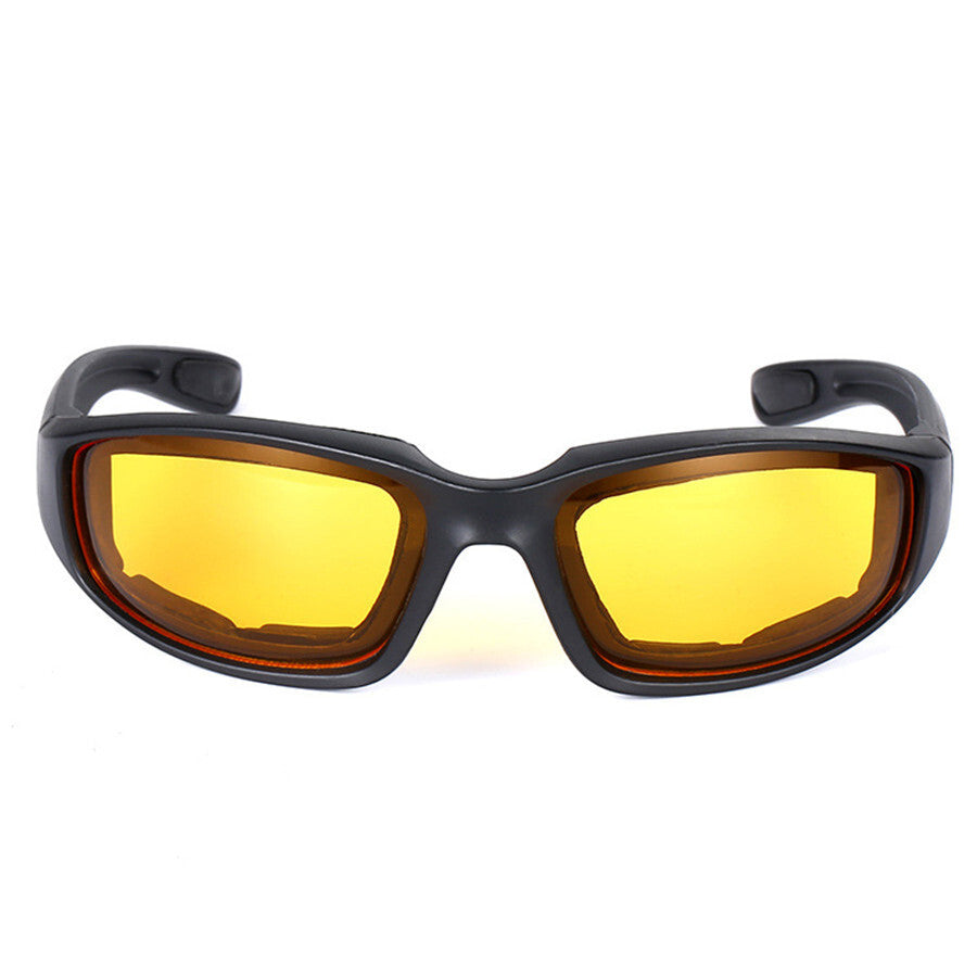 Cycling Sunglasses Chopper Outdoor Sports Glasses For Men Wrap Around UV400 Protection For Fishing Night Driving Glasses Wind Resistant Yellow Lens EX-STOCK