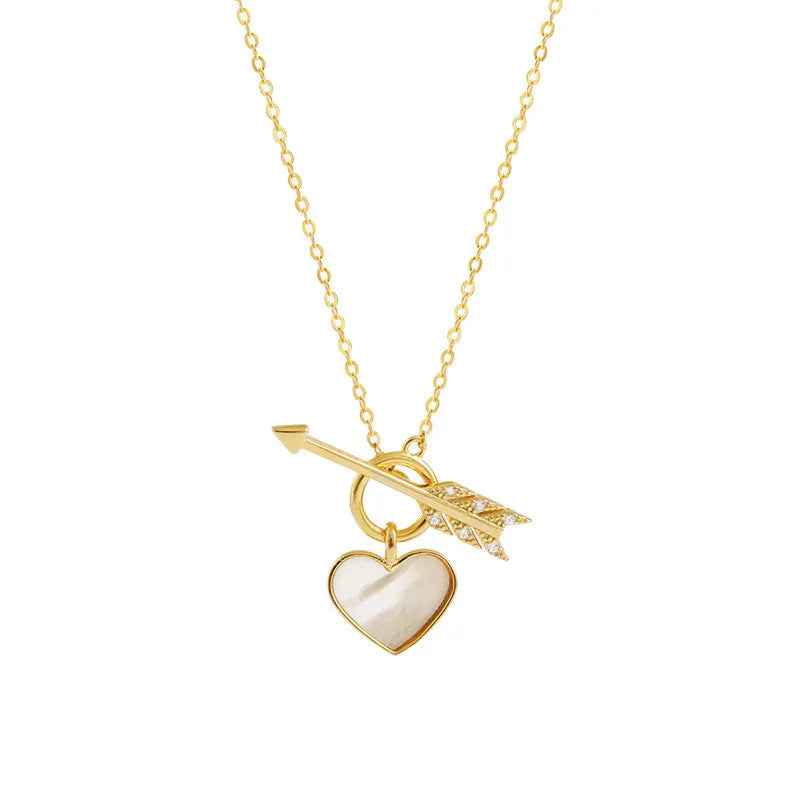 Romantic Heart Necklace Copper Zircon Pendant Necklace for women - EX-STOCK CANADA