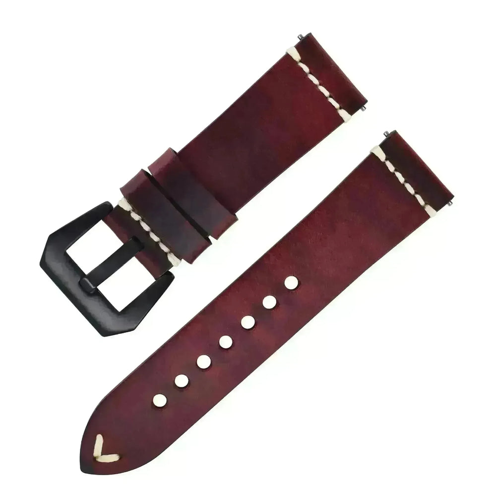 Discoloring Oil Wax Top Layer Cowhide Watch Strap - EX-STOCK CANADA