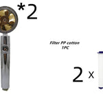 Propeller Driven Shower Head With Stop Button And Cotton Filter Turbocharged High Pressure Handheld Shower Nozzle - EX-STOCK CANADA