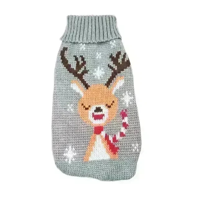 Christmas Maple Snowflake Turtleneck Knitted Sweater Pet Clothes - EX-STOCK CANADA