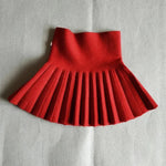 Girls Autumn Clothing Knitted Skirt High Waist Pleated Mini Skirt - EX-STOCK CANADA