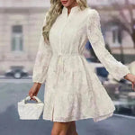 Vestido de encaje vestido de manga larga vestidos midi vestidos para mujer ropa para mujer