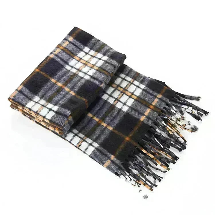 Handmade Autumn And Winter Velvet Fleece Plaid Scarf - EX-STOCK CANADA