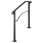 Handrails For Outdoor Steps, Fit 2 Or 3 Steps Outdoor Stair Railing, Arch 2 Wrought Iron Handrail, Flexible Porch Railing, Black Transitional Handrails For Concrete Steps Or Wooden Stairs EX-STOCK