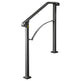 Handrails For Outdoor Steps, Fit 2 Or 3 Steps Outdoor Stair Railing, Arch 2 Wrought Iron Handrail, Flexible Porch Railing, Black Transitional Handrails For Concrete Steps Or Wooden Stairs EX-STOCK