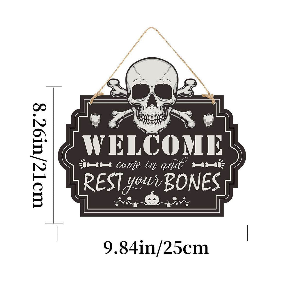Imitation Wooden Doorplate Ghost Festival Haunted House Horror Atmosphere Decoration EX-STOCK