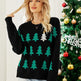 Women's Jacquard Christmas Tree Long Sleeve Red Christmas Sweater EX-STOCK Canada 