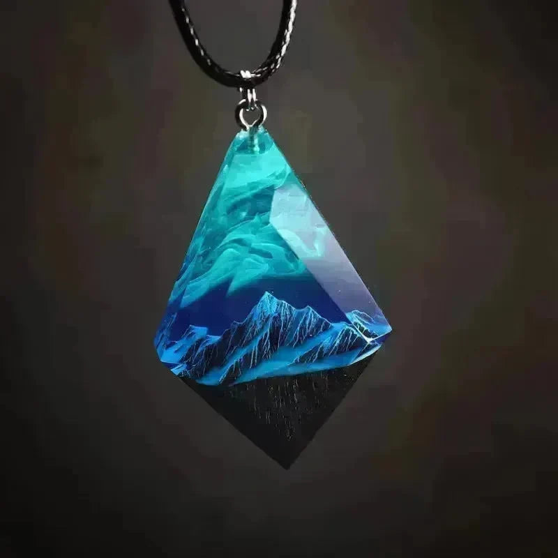 Snow Mountain Aurora Luminous Pendant Noctilucent Resin Necklace - EX-STOCK CANADA