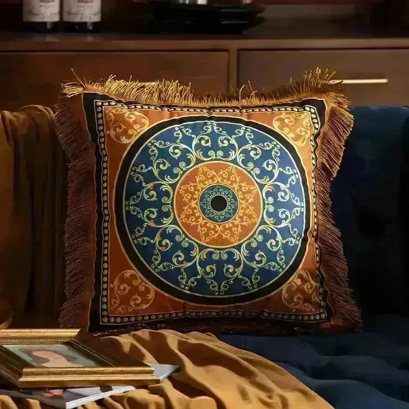 Pillow Sofa High-grade Sense Tassel Light Luxury style-gold rimmed Pillows - EX-STOCK CANADA
