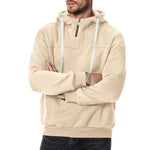 New Men's Heavy Fleece-lined Half-zip Sporty Casual Hooded Sweatshirt EX-STOCK Canada 