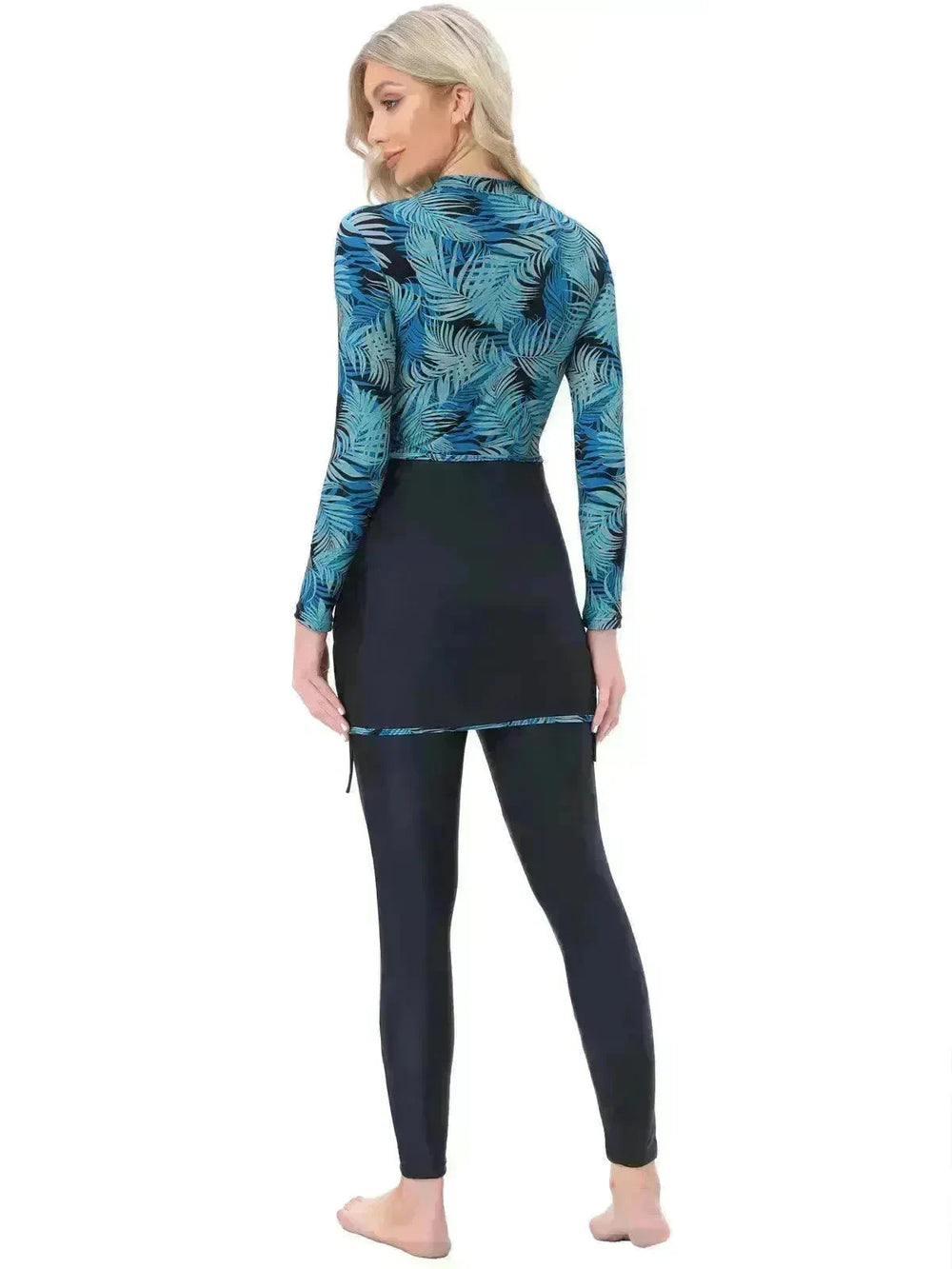 Long Sleeve Zipper ArabSwimsuit With Hat Chest Pad 3 Piece Conservative EX-STOCK