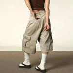 All-matching Loose Straight Cargo Cropped Baggy Pants Casual Trendy - EX-STOCK CANADA