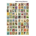 Collection of Italian postage stamps arranged in a grid on a white background.