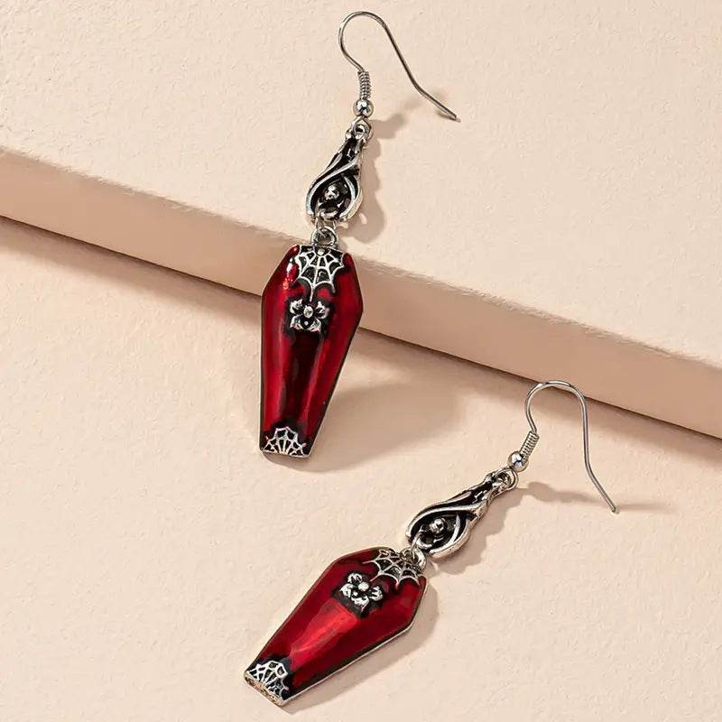 Halloween Earrings Ins Style Red Bat Spider Retro Earrings Jewelry EX-STOCK