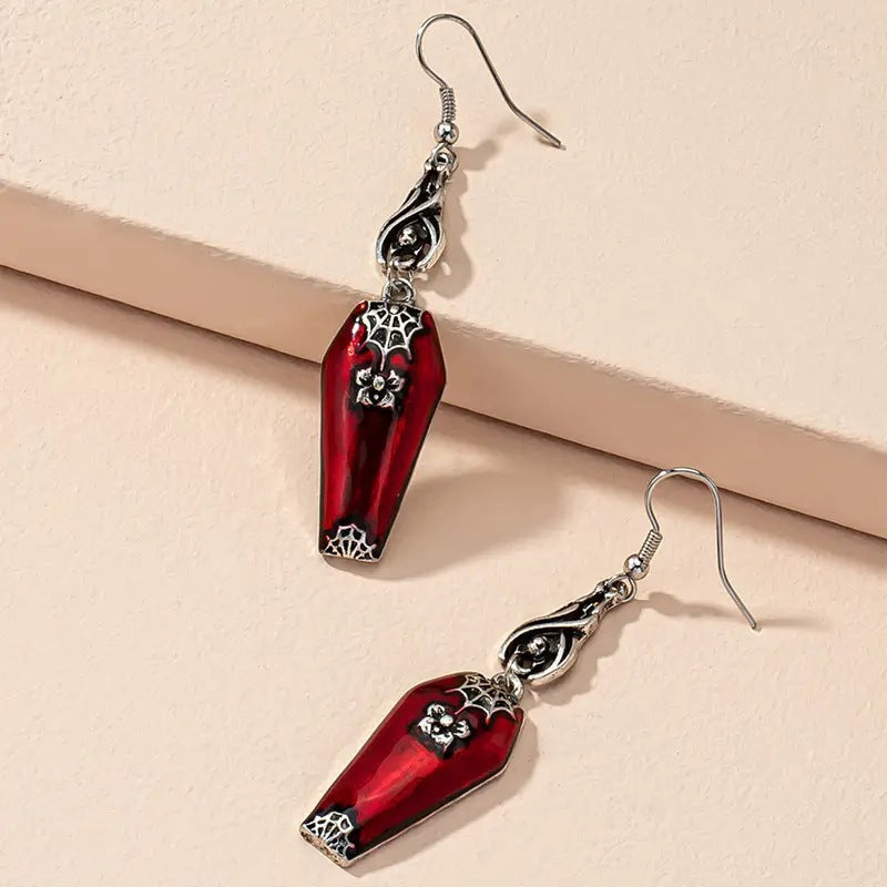 Halloween Earrings Ins Style Red Bat Spider Retro Earrings Jewelry EX-STOCK