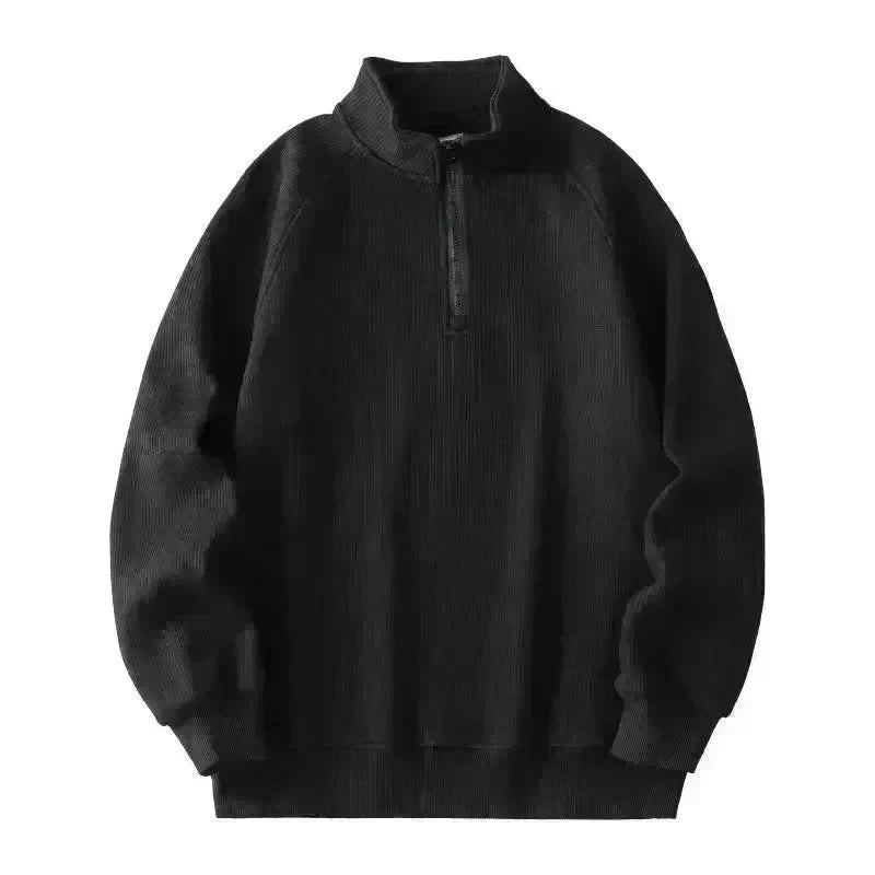Autumn Winter half zip Stand-collar Fleece Sweatshirt Pullover tops for men - EX-STOCK CANADA