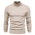 Men's Slim Fit Turtleneck Knit Sweater — Solid Color Winter Pullover S–5XL