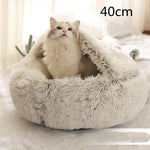 2 In 1 Dog And Cat Bed Pet Winter Bed Round Plush Warm Bed House Soft Long Plush Pets Bed Pet Products EX-STOCK Canada 