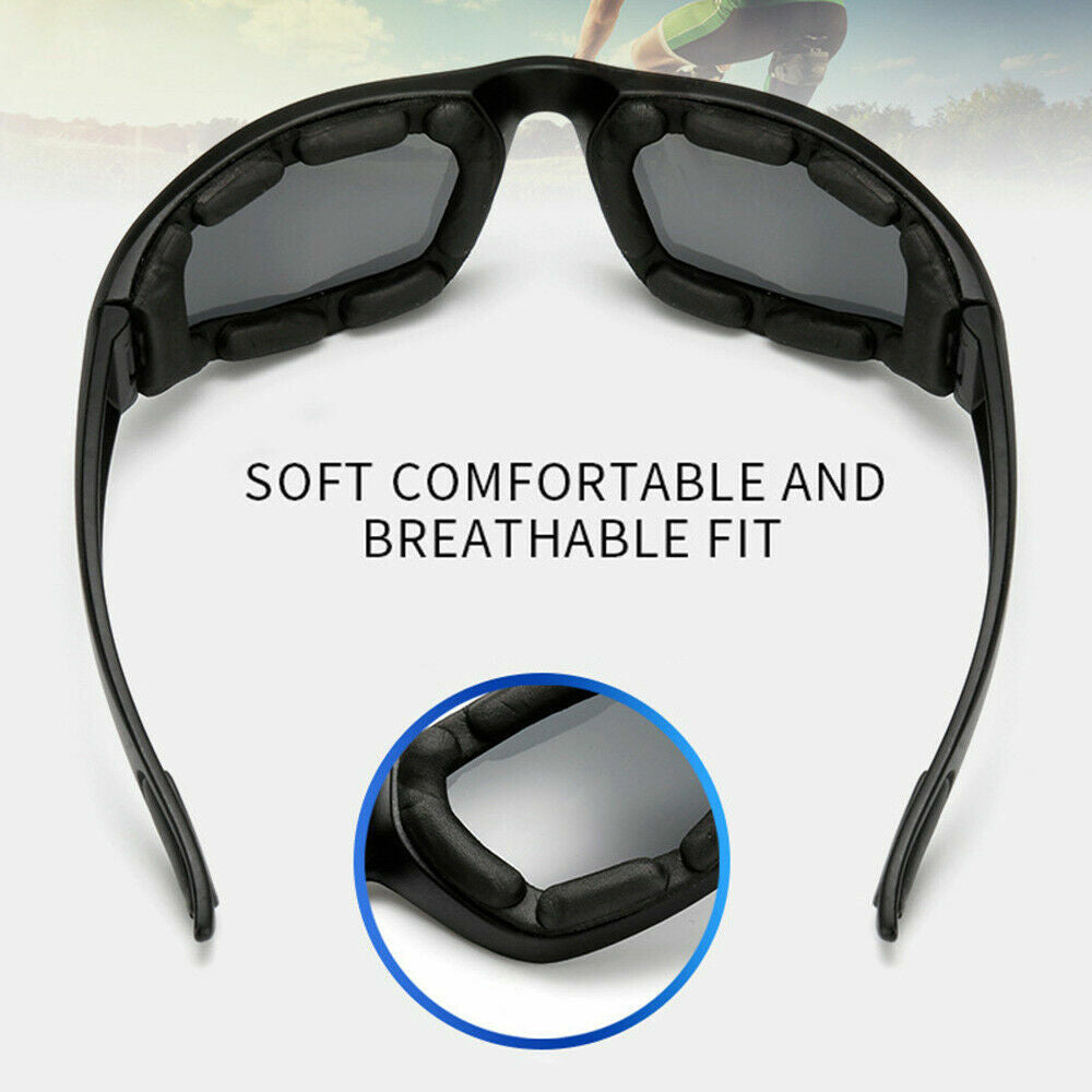 Cycling Sunglasses Chopper Outdoor Sports Glasses For Men Wrap Around UV400 Protection For Fishing Driving Glasses Windproof Gray Lens EX-STOCK