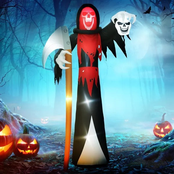 12 FT Halloween Inflatable Grim Reaper, Blow Up Garden Decor With Built-in Lights For Halloween Party Indoor, Outdoor EX-STOCK Canada 