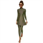Pure Color Long-sleeved Trousers Fully Surrounded Conservative Beach Surfing Sunscreen ArabSwimsuit EX-STOCK