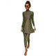 Pure Color Long-sleeved Trousers Fully Surrounded Conservative Beach Surfing Sunscreen ArabSwimsuit EX-STOCK