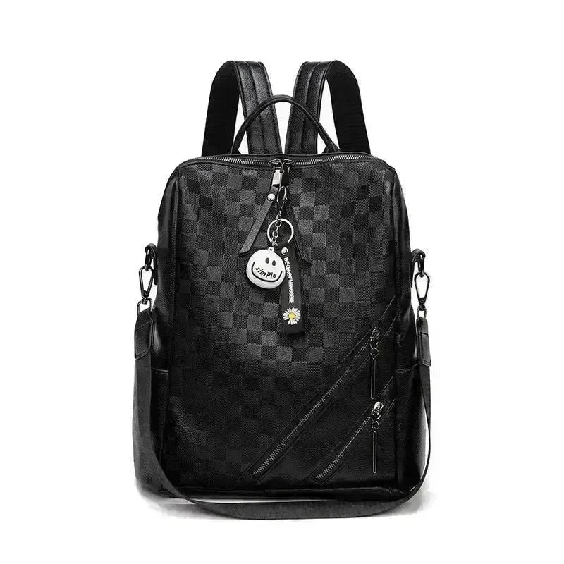 Fashion Checkerboard Backpack Casual Shoulder Bag All-match Shopping Travel Bags For Women - EX-STOCK CANADA