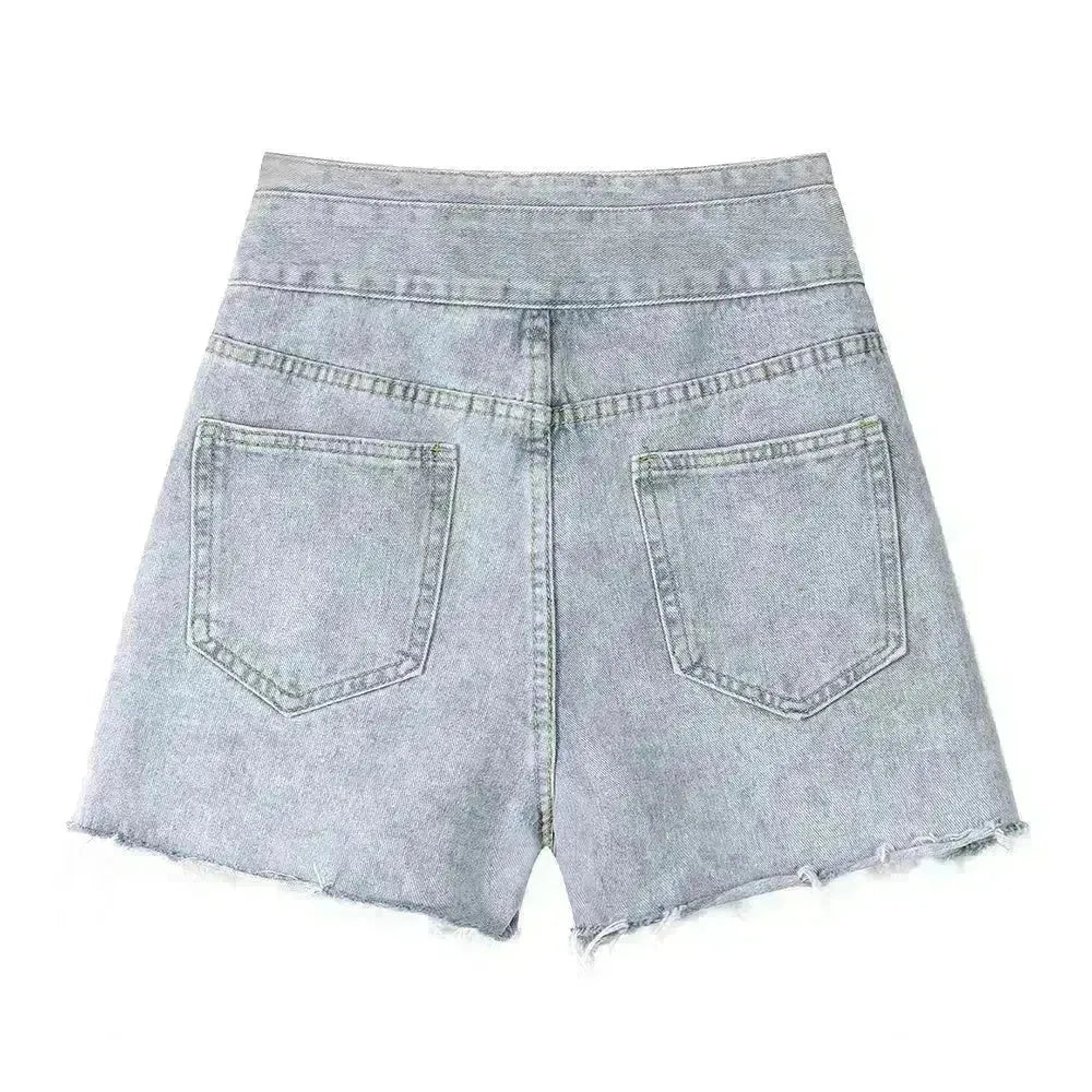 High Waisted Wide Leg Denim Shorts For Women - EX-STOCK CANADA