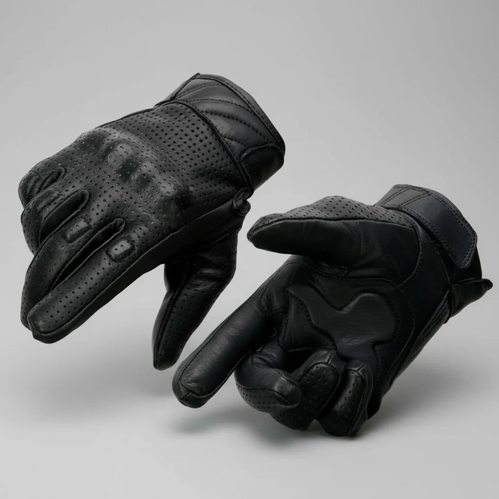 Guantes de motocicleta de cuero armado perforado para hombre Open Road 