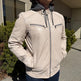 BOL Men's Hooded Snap Collar Leather Jacket 
