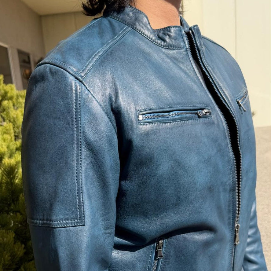 BOL Men's Waxed Sheep Prime Leather Jacket 