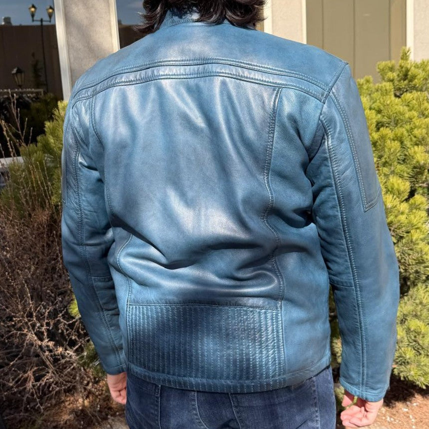 BOL Men's Waxed Sheep Prime Leather Jacket 