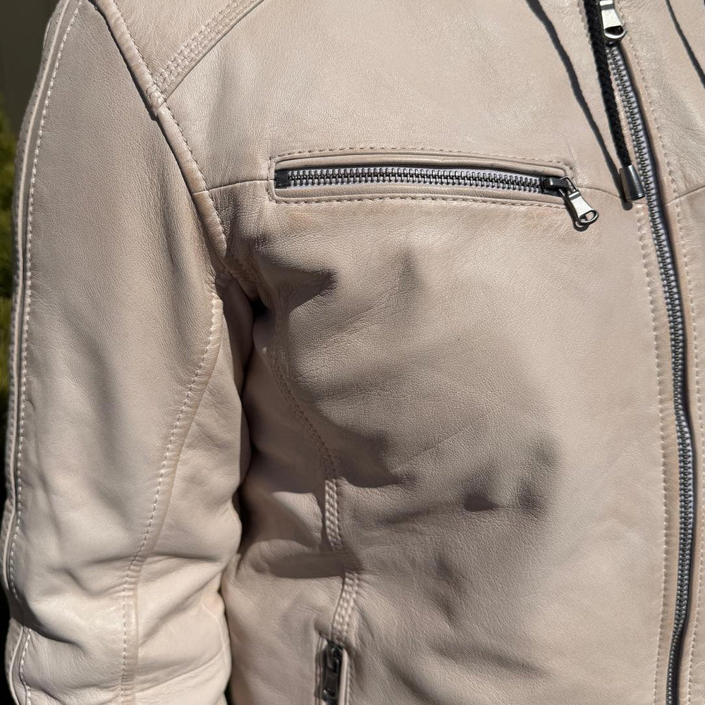 Giacca in pelle da uomo BOL con cappuccio e collo a scatto 