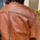 BOL Men's Snap Collar Leather Racer Jacket 