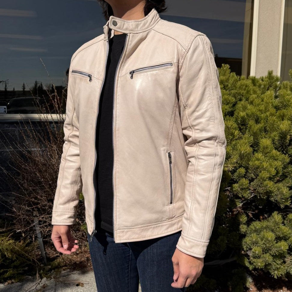 Giacca in pelle da uomo BOL con cappuccio e collo a scatto 