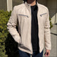 BOL Men's Hooded Snap Collar Leather Jacket 